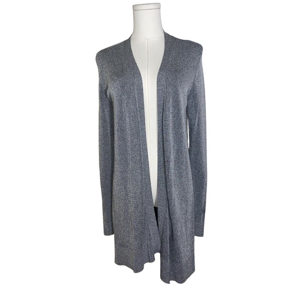 Ann Taylor Long Cardigan Sweater Coat Duster Heathered Gray XS